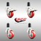 Service Caster 3 Inch 316SS Red Poly Swivel 1-5/8 Inch Expanding Stem Caster Lock Brake, 2PK SS316TTLEX20S314-PPUB-RED-2-S-2-158 - alternate 4